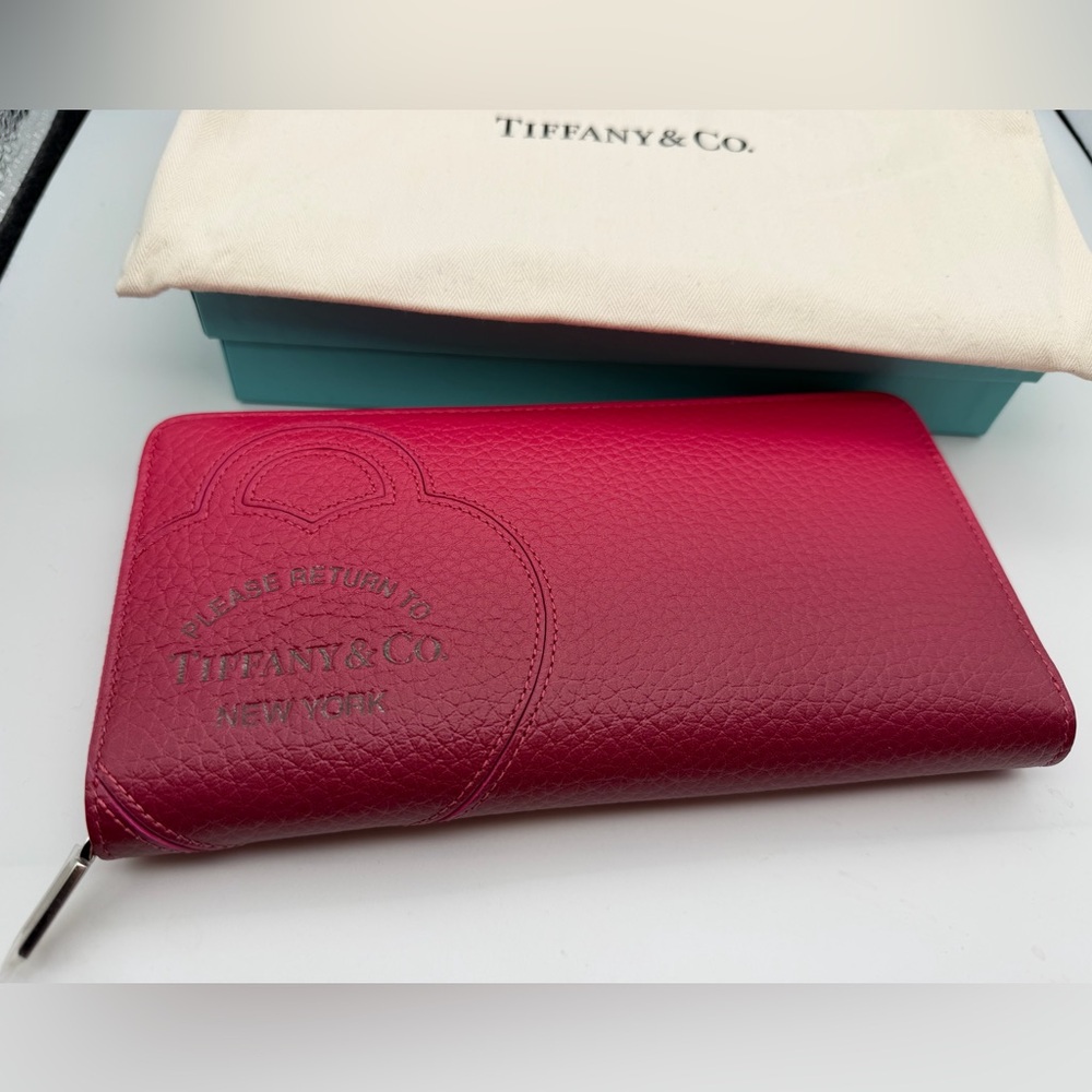 Tiffany & Co. New red black ombré leather L zip wallet - Picture 5 of 12
